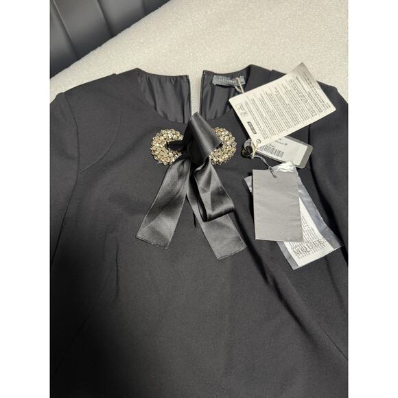 Alexander McQueen Blouse Womens IT 42 Black Crystal Bow Made Italy 364656QDL18 - Picture 4 of 16